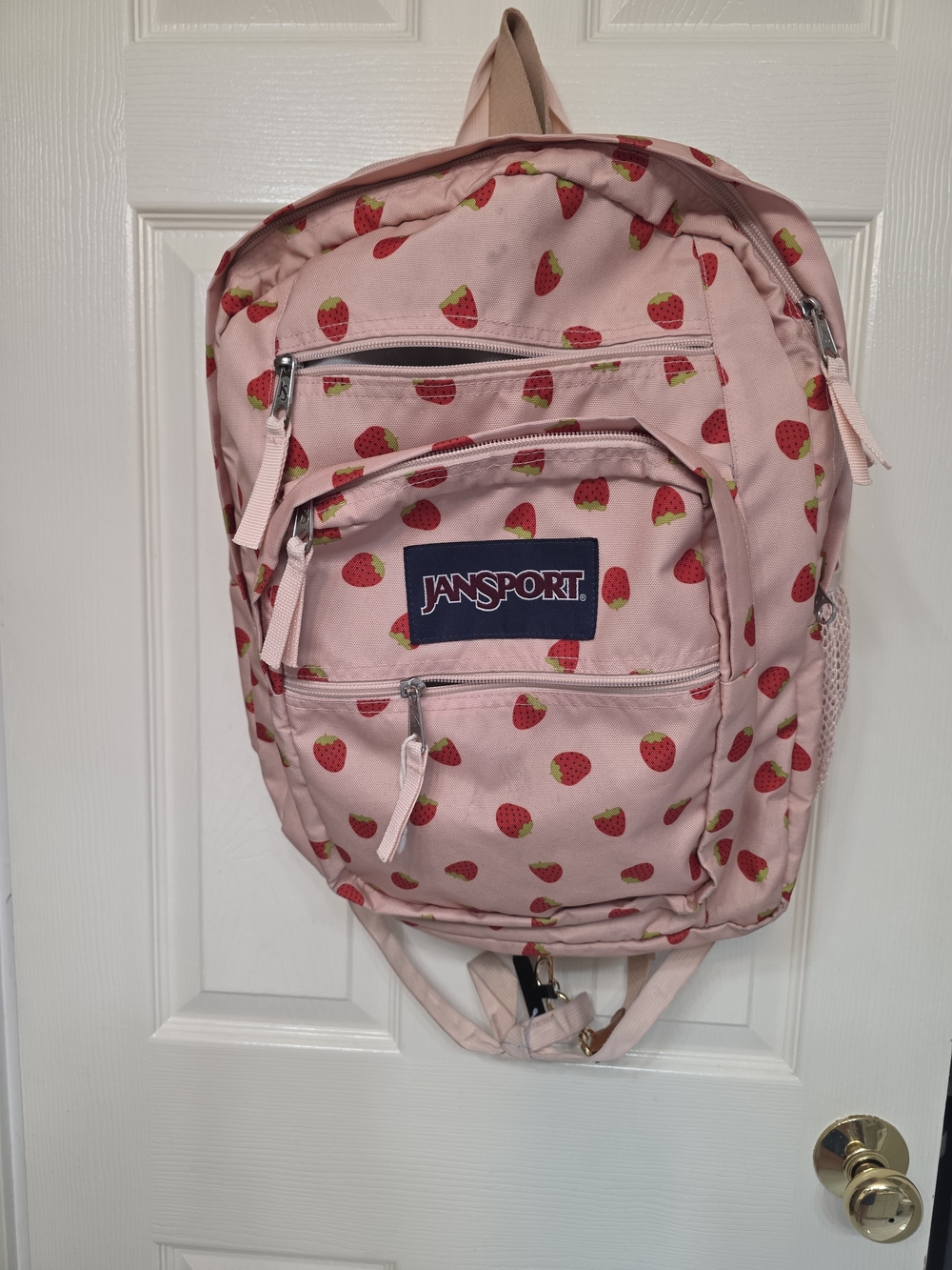 JanSport Kids Strawberry Print Pink Backpack